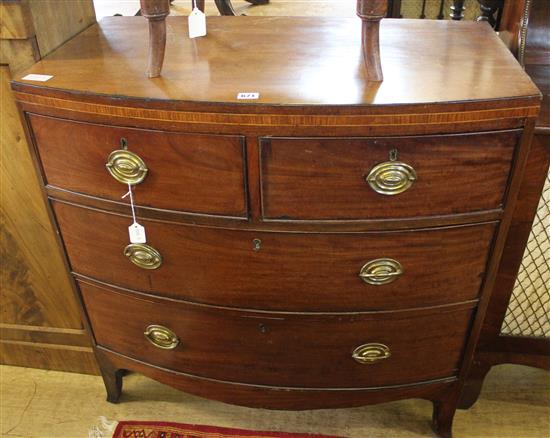 19th century mahogany bow front chest